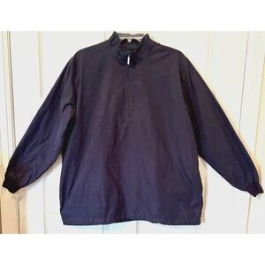 Page & Tuttle Mens Large 1/4 Zip Pullover Jacket Windbreaker Navy Blue Golf EUC!